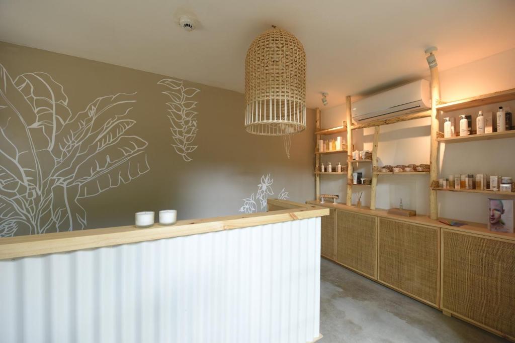 Spa recepcija ar dabīgu dekoru Veranda Tamarin Hotel & Spa