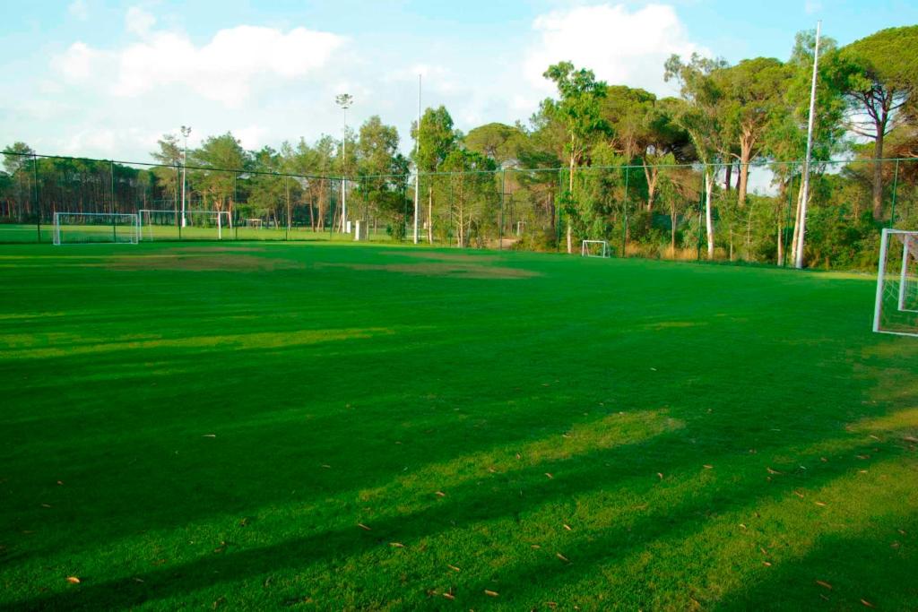 Futbola laukums pie Sueno Hotels Golf Belek, ieskauts dabā.