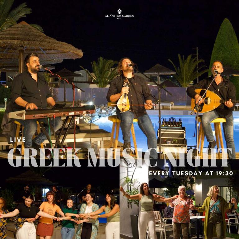 Dzīvas Grieķu mūzikas nakts šajā nedēļas nogalē, kurā piedalās mūziķi ar instrumentiem un viesi, kas izbauda dejas un atmosfēru. Ierašanās katru otrdienu plkst. 19:30.