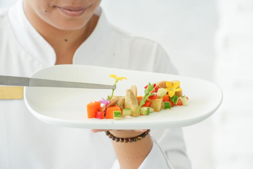 Gurme ēdiens Ifuru Island Maldives restorānā.