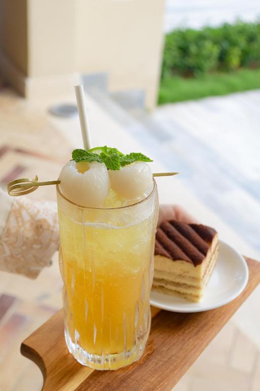 A refreshing cocktail with lychee garnish at Centara Mirage Resort Mui Ne.