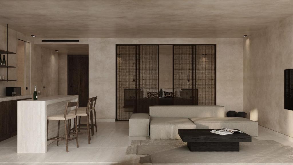 Moderns viesnīcas numurs ar atvērtu plānojumu OKU Bodrum