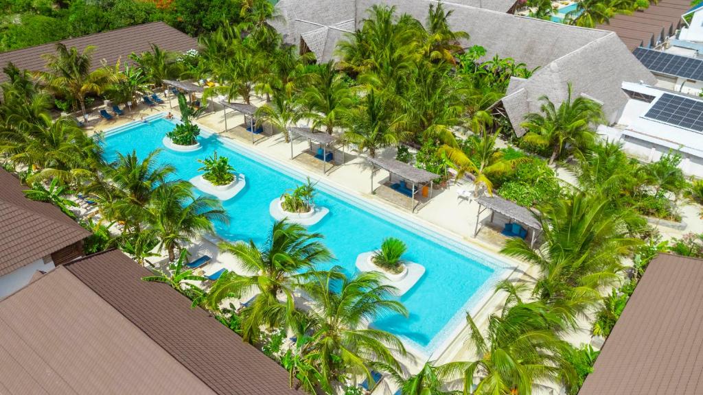 Fun Beach Zanzibar panoramic view with beach and pools
