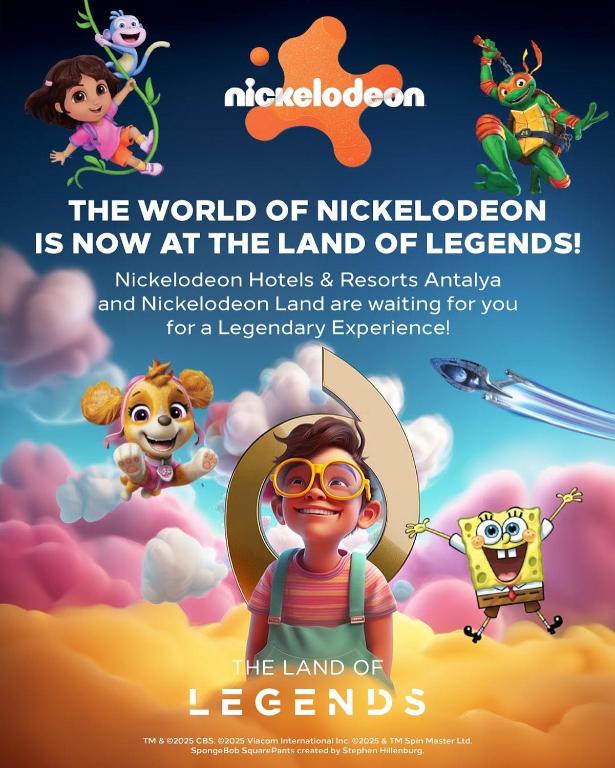 Nickelodeon pasaule pie Land of Legends, Nickelodeon Hotels & Resorts Antalya