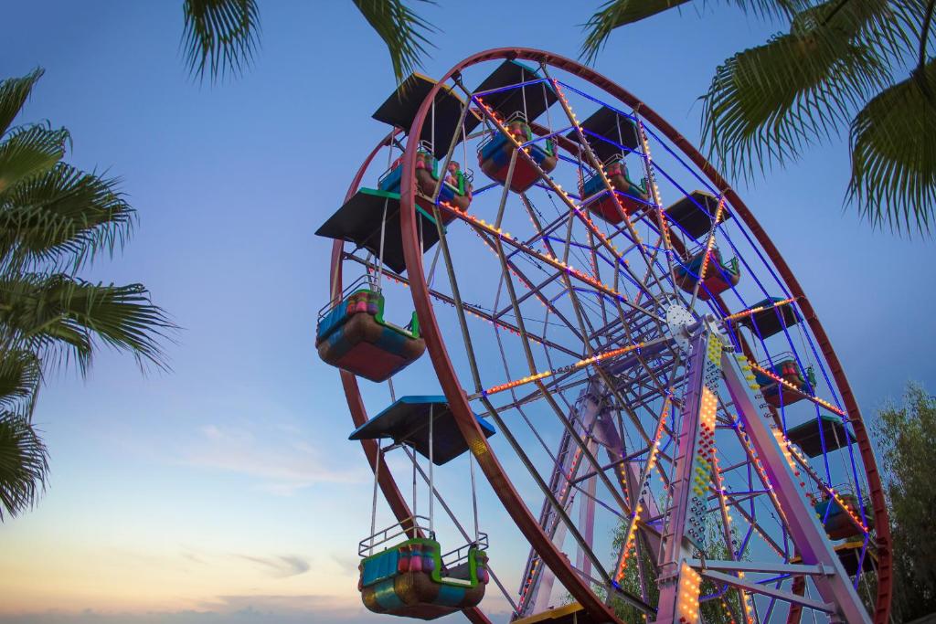 Rats ar gaismas pie Delphin Deluxe viesnīcas, piekrastē.