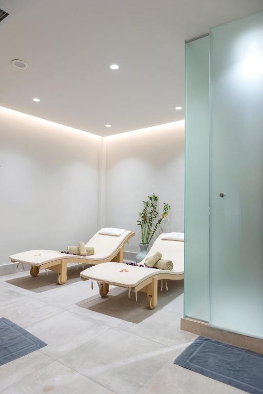 Spa at Elounda Orama with relaxing loungers and soothing ambiance