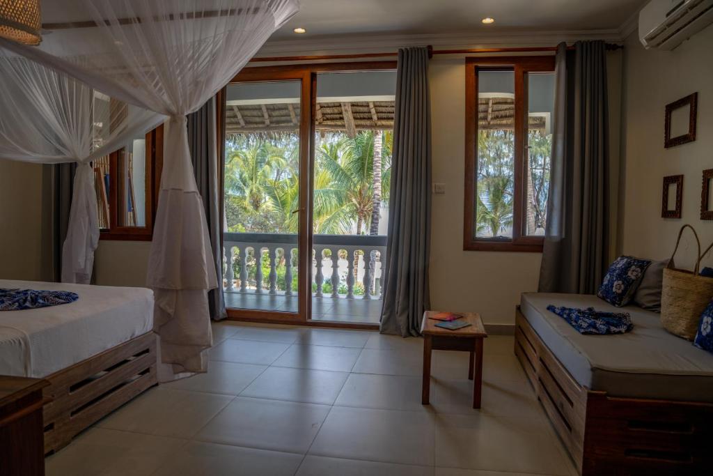 Numurs ar skatu uz dārzu Michamvi Sunset Bay.