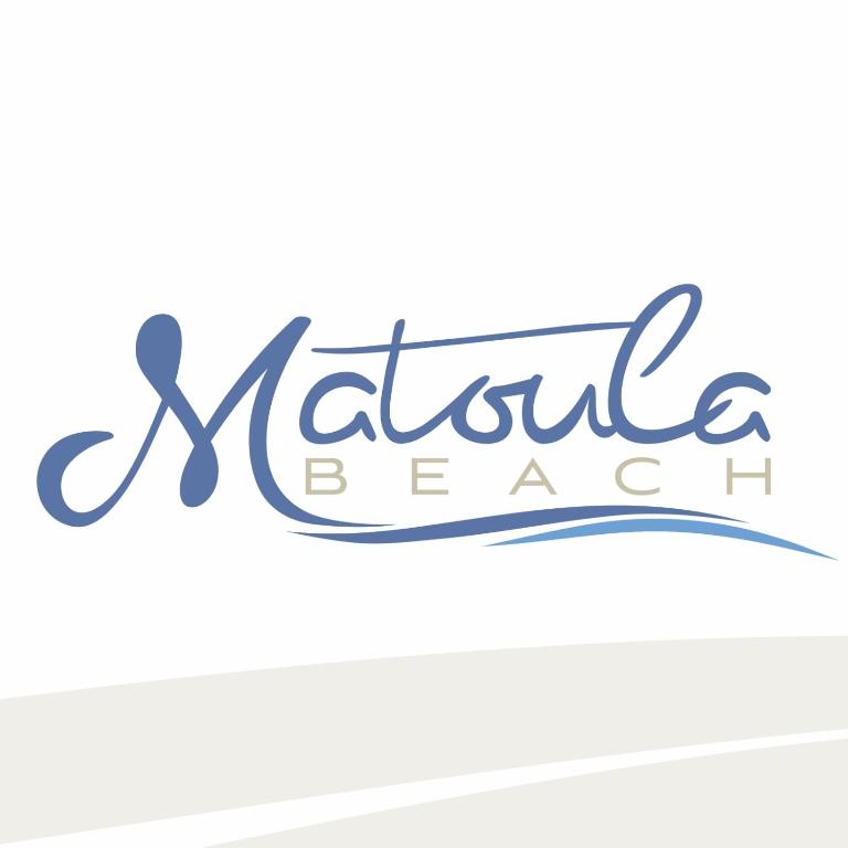 Matoula Beach viesnīcas logo ar elegantu dizainu