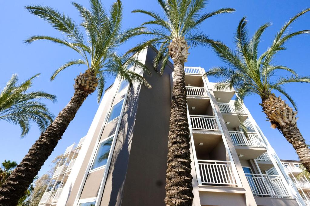 Paloma Perissia viesnīcas ēka ar palmām piekrastē