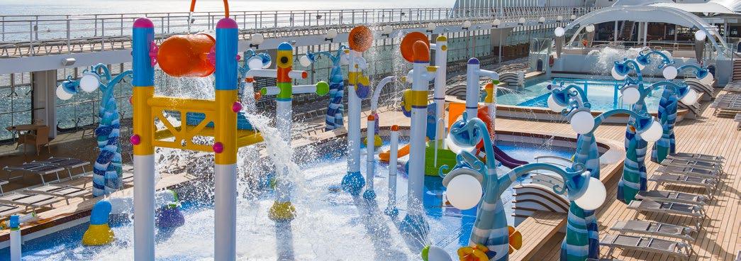 MSC Lirica Spray Park - jautrs ūdens atrakciju parks Vanilla Travel kruīzā