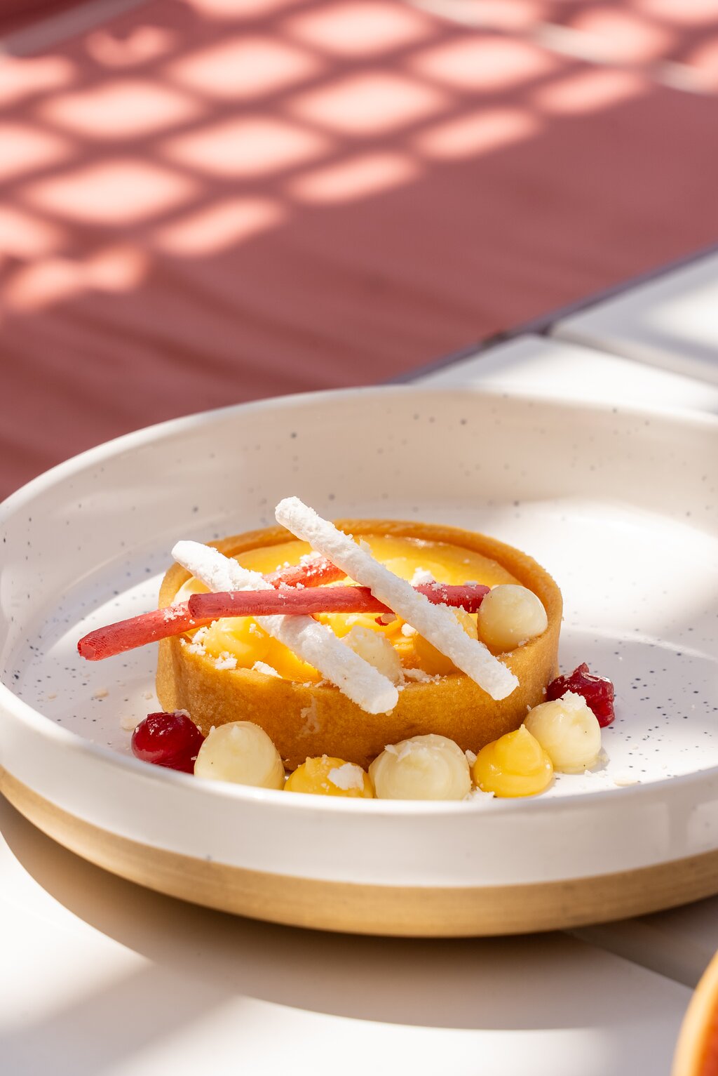 Andaz Dubai The Palm elegant desert with fruit and cream.