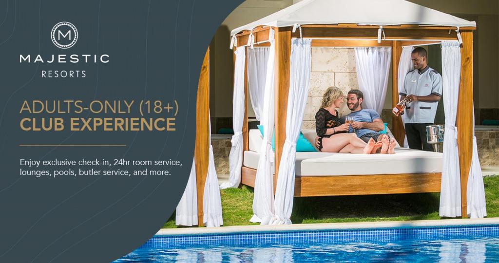 Ekskluzīva pieaugušo (18+) kluba pieredze Majestic Resorts, kas ietver 24 stundu numura apkalpošanu, atpūtas zonas, baseinus un kalpotāja pakalpojumus.
