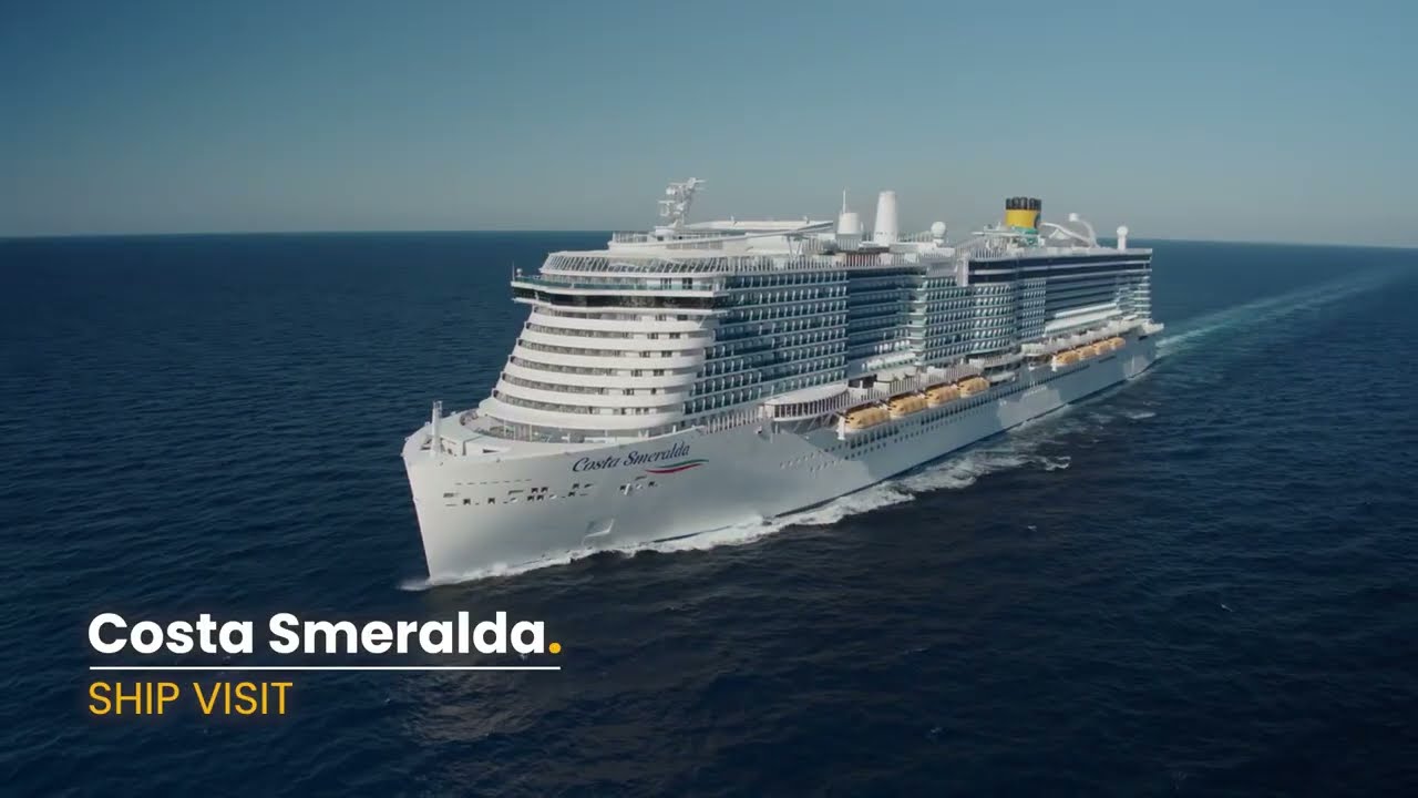 Costa Smeralda kuģis - panorāmisks skats kruīzā mediterānijā ar Vanilla Travel