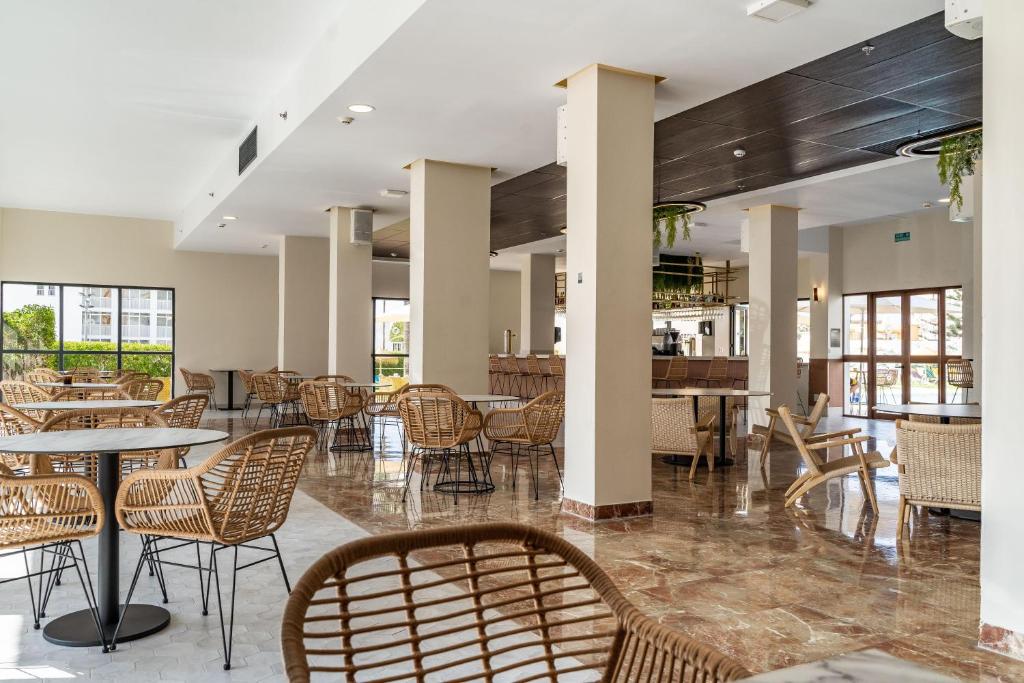 Moderns restorāns ar rattan mēbelēm, plašu telpu un dabīgu apgaismojumu. Interjers ir elegants un aicinošs, ideāli piemērots gan ēšanai, gan relaksācijai.