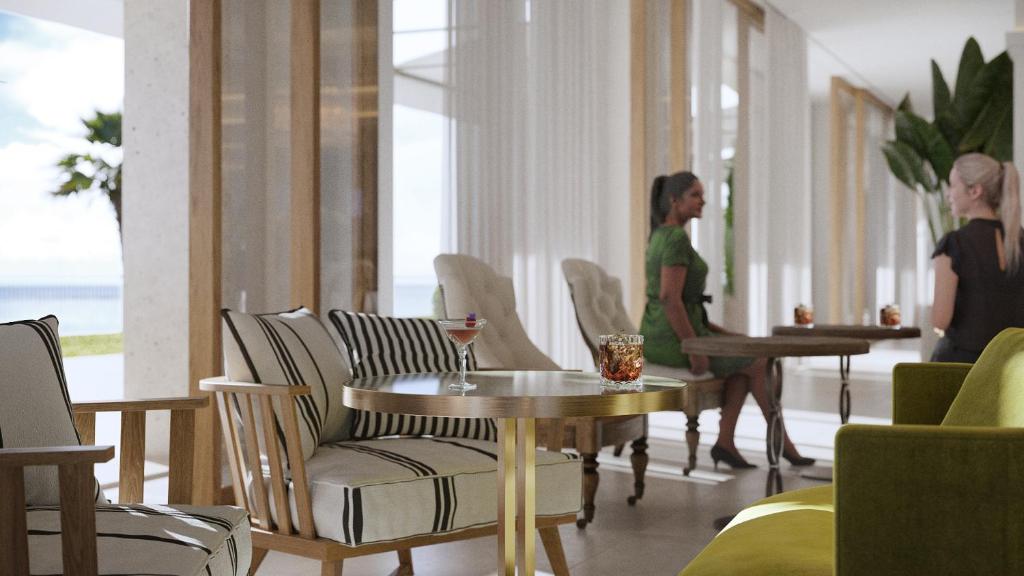 Gran Hotel Taoro terase ar krēsliem un dzērieniem