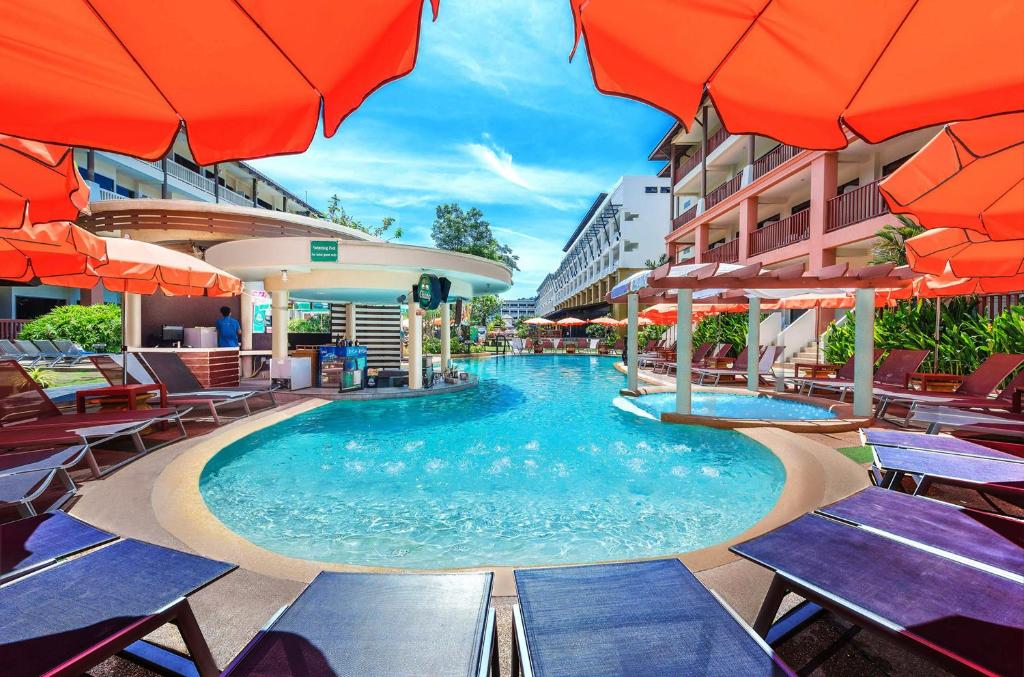 Kata Sea Breeze panoramic view with beach and pools