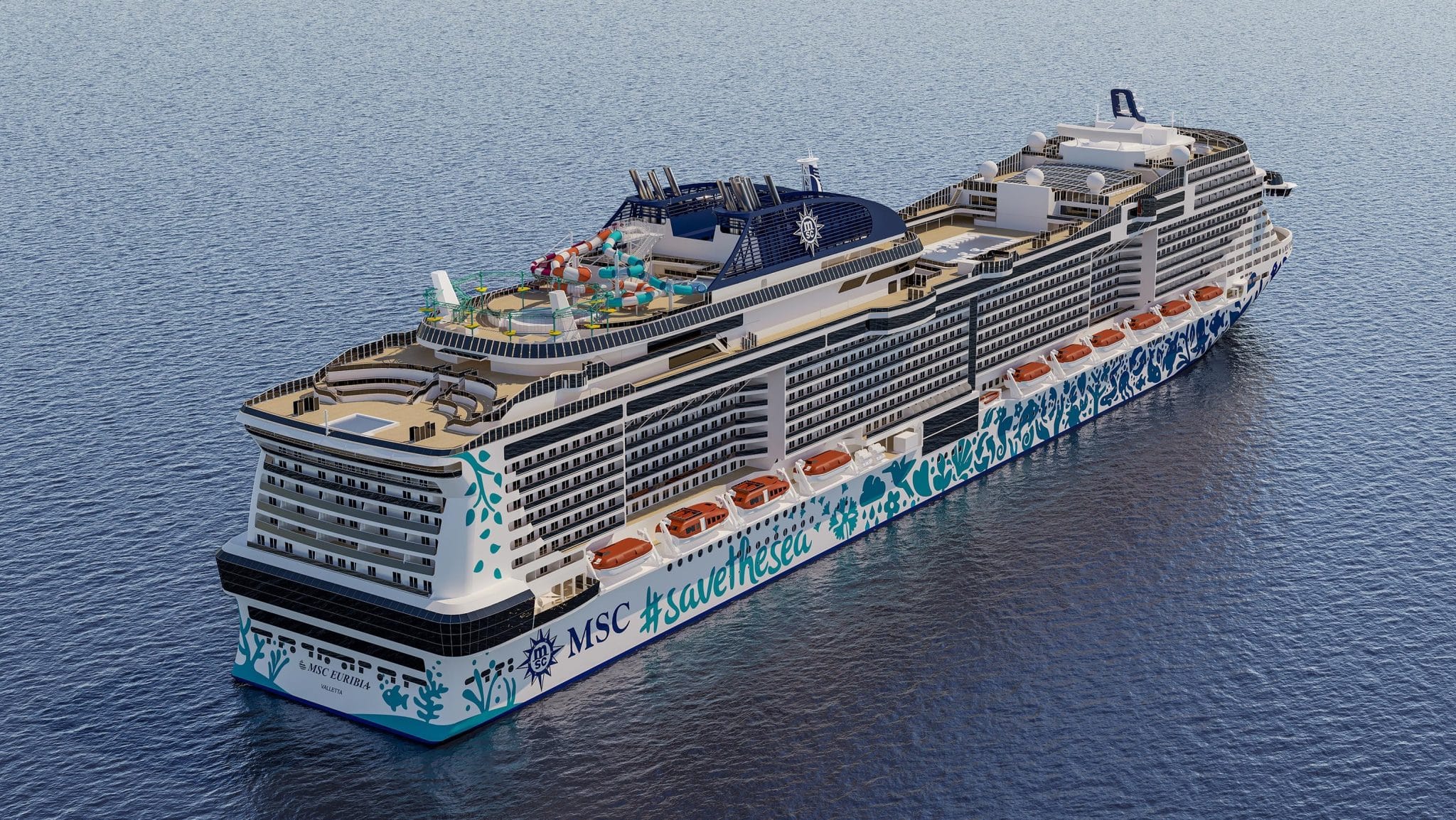 MSC Euribia kruīza kuģis okeānā - elegance un ilgtspējība Vanilla Travel kruīzā