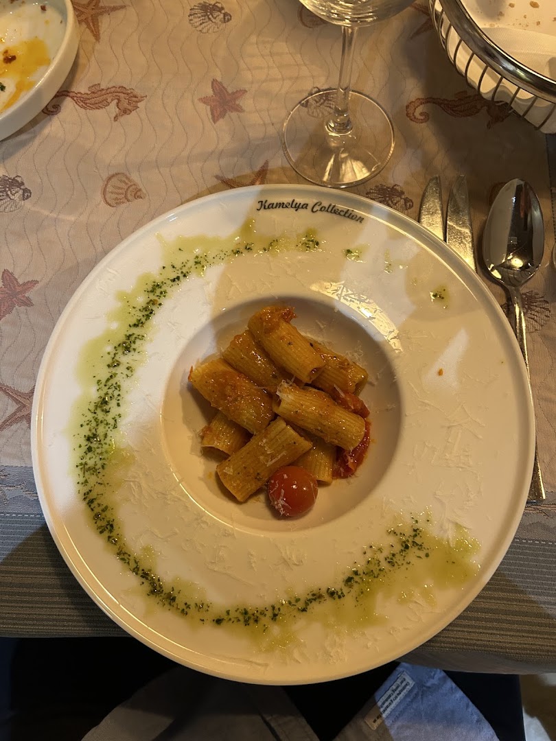 Itāļu pastas ēdiens uz šķīvja Sentido Kamelya Selin Luxury Resort & SPA restorānā a la carte