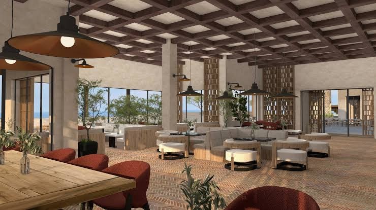 Nana Royal Premium Resort plašs restorāns ar modernām mēbelēm, koka griestu sijām un skatu uz dārzu caur lieliem logiem
