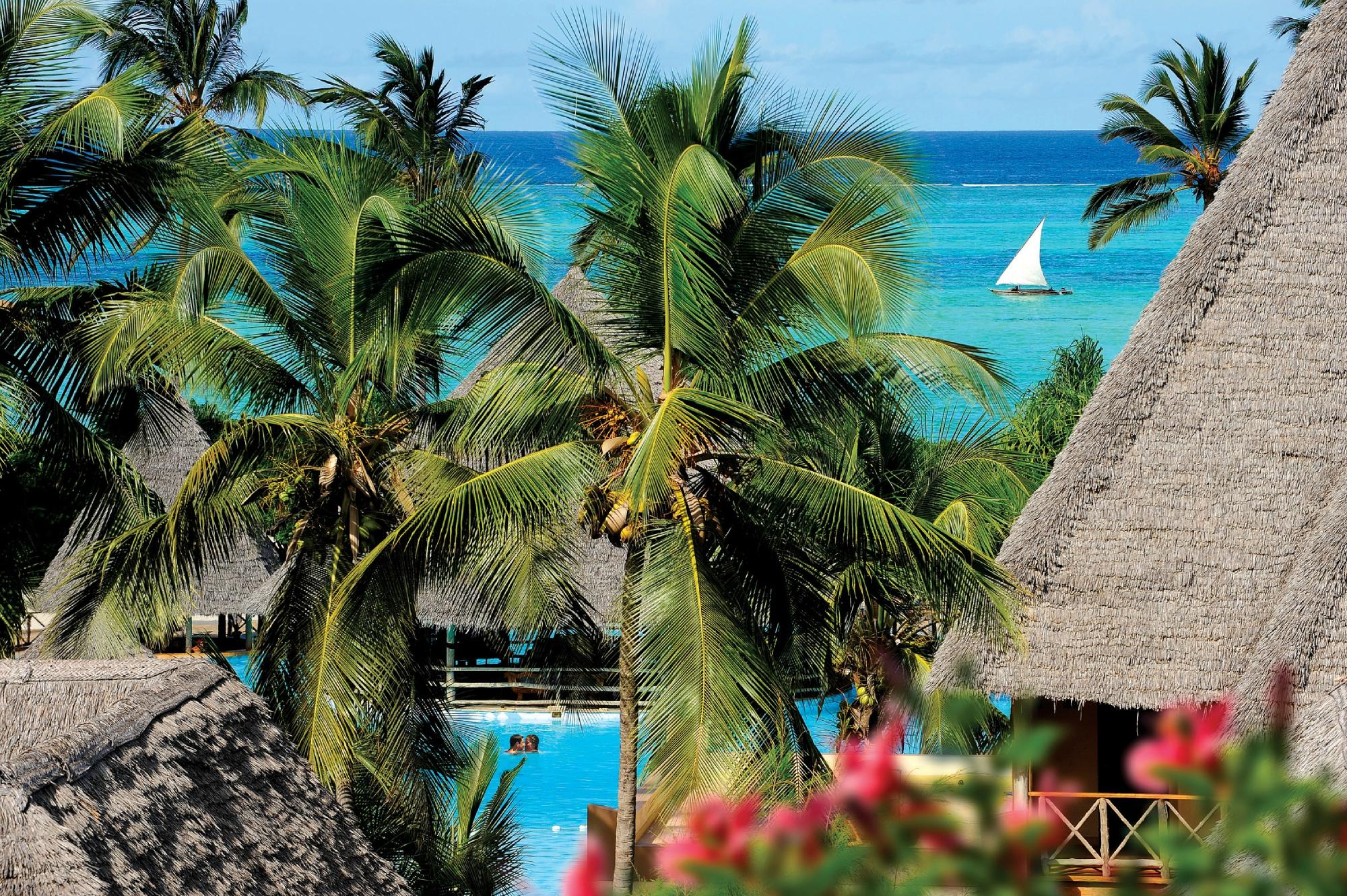 Neptune Pwani Beach Resort & Spa panoramic view with beach and pools