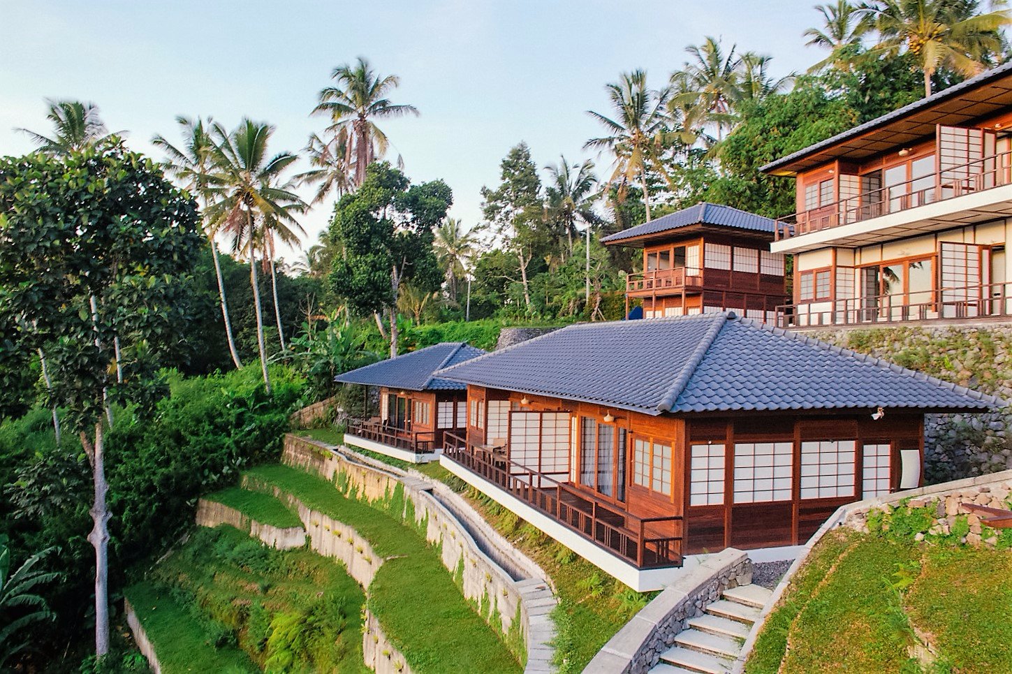 Bali Tropic Resort & Spa panoramic view with beach and pools