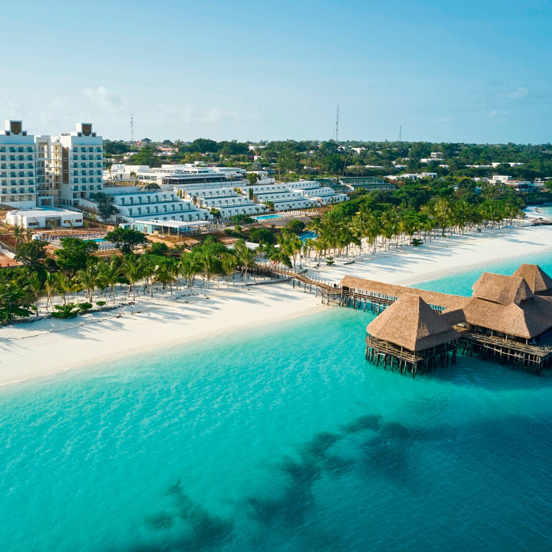 RIU Jambo panoramic view with beach and pools
